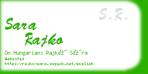 sara rajko business card